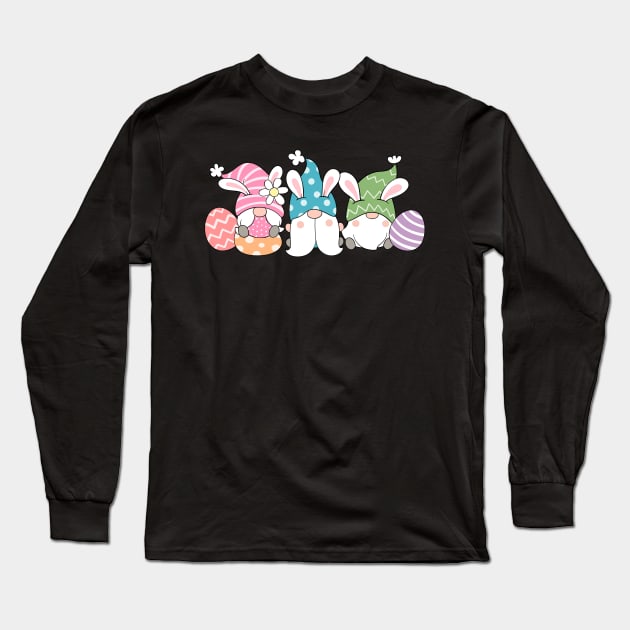 Cute Easter Gnome Long Sleeve T-Shirt by sevalyilmazardal